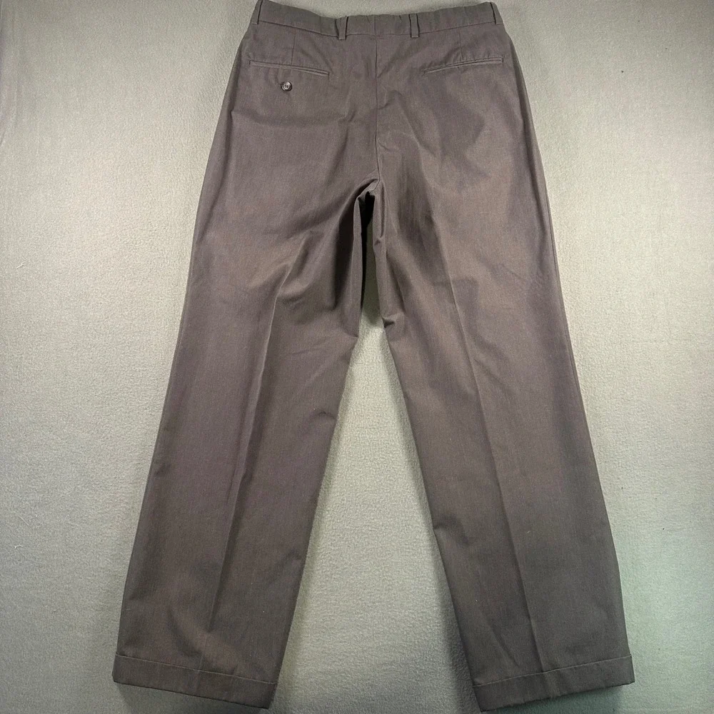 Jos. A. Bank Mens Pleated Cuffed Dress Pants Charcoal Gray USA Made 32x31